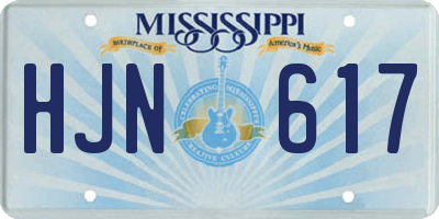 MS license plate HJN617