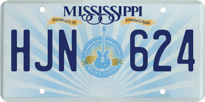 MS license plate HJN624