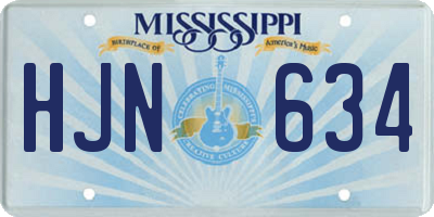 MS license plate HJN634