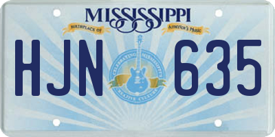 MS license plate HJN635