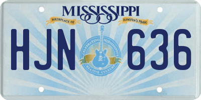 MS license plate HJN636