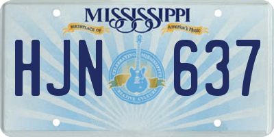 MS license plate HJN637