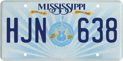 MS license plate HJN638