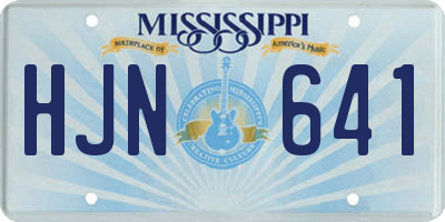 MS license plate HJN641