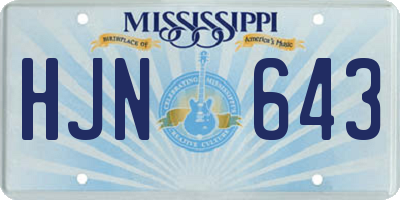 MS license plate HJN643