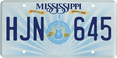 MS license plate HJN645