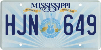 MS license plate HJN649