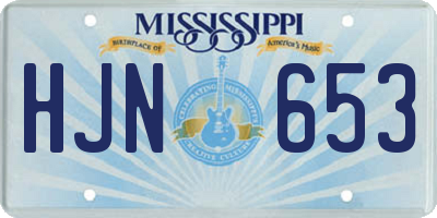 MS license plate HJN653