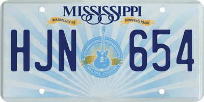MS license plate HJN654