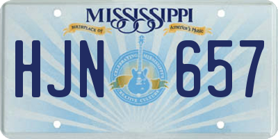 MS license plate HJN657