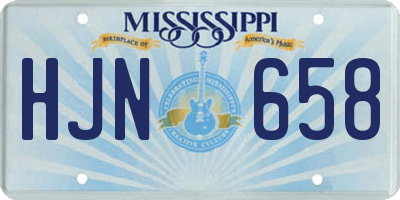 MS license plate HJN658