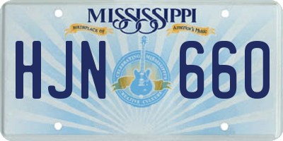 MS license plate HJN660