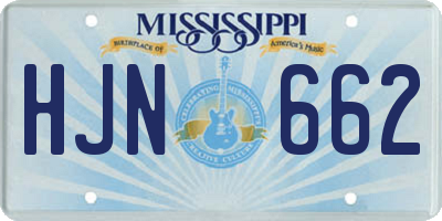 MS license plate HJN662