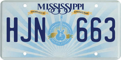 MS license plate HJN663