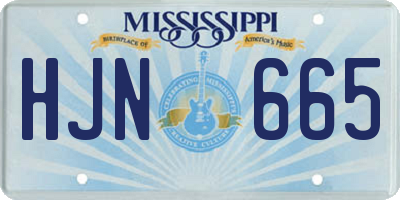 MS license plate HJN665