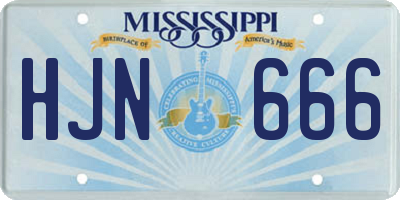 MS license plate HJN666