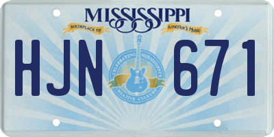 MS license plate HJN671