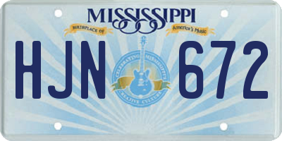 MS license plate HJN672