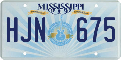 MS license plate HJN675