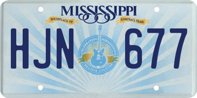 MS license plate HJN677