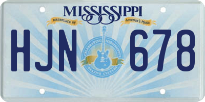 MS license plate HJN678