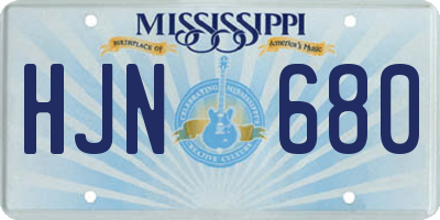 MS license plate HJN680