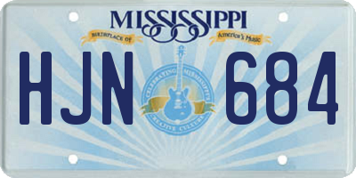 MS license plate HJN684