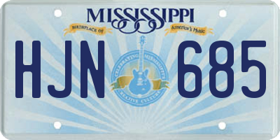 MS license plate HJN685