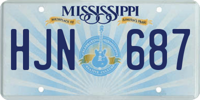 MS license plate HJN687