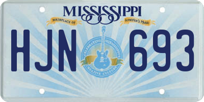 MS license plate HJN693