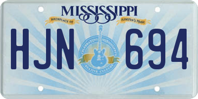 MS license plate HJN694