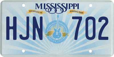 MS license plate HJN702