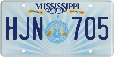 MS license plate HJN705
