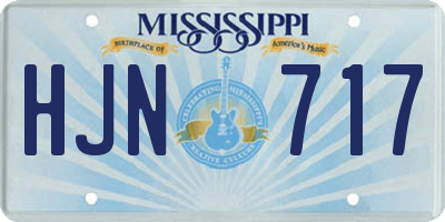 MS license plate HJN717