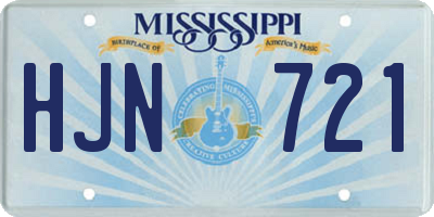 MS license plate HJN721