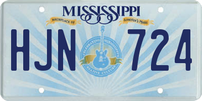 MS license plate HJN724