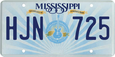 MS license plate HJN725