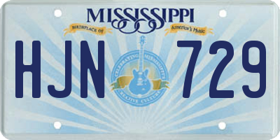MS license plate HJN729