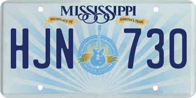 MS license plate HJN730
