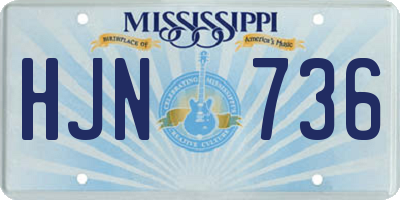 MS license plate HJN736