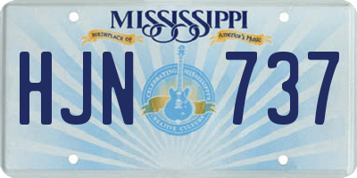 MS license plate HJN737