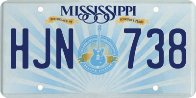 MS license plate HJN738
