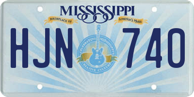 MS license plate HJN740