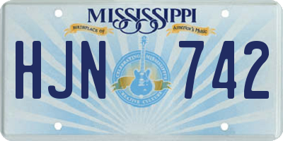 MS license plate HJN742