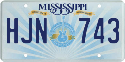 MS license plate HJN743