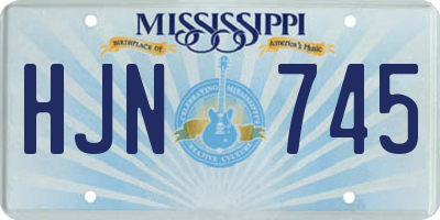 MS license plate HJN745