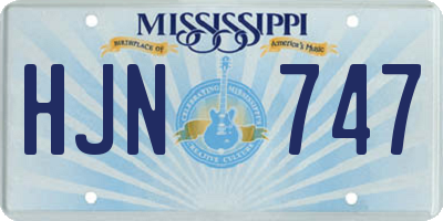 MS license plate HJN747