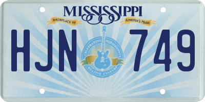 MS license plate HJN749