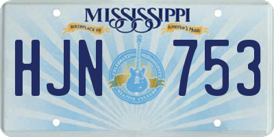 MS license plate HJN753