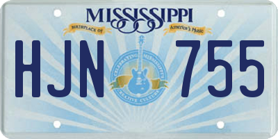 MS license plate HJN755
